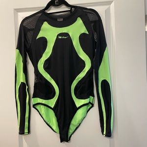 Nike Black and Neon Green Bodysuit